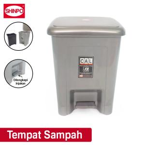 SHINPO Tempat Sampah Plastik 10 L Dengan Injakan Cielo Dustbin SPO-SIP-710 Abu