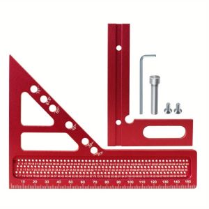 WILLUCK Thiết kế 3D Thước vuông định vị chế tác gỗ Hợp nhôm Đa năng Thước đo tam giác Chốt định vị Thước đo hình tam giác dành cho bố cục nghề mộc