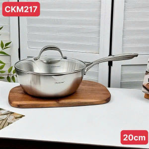 Chảo sâu lòng CHOCKMEN chảo inox kèm vung 202428cm chảo inox chống dính chảo inox nguyên khối
