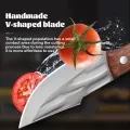 Kitchen Knife High Carbon Steel Boning Knife Handmade Forged Meat Knife Chef Knife with Sheat. 