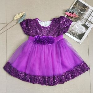 Dress Pesta Anak Perempuan / Party Dress Anak Perempuan Lengan Pendek / Dress Pesta Baby Sequin Mewah