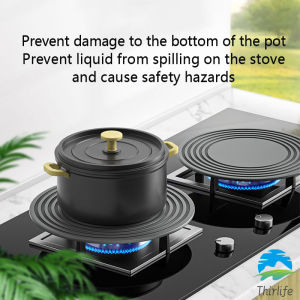 Thirlife 24cm/28cm/2IN1Set Heat Diffuser for Gas Stove Heat Conduction Plate Household Thaw Board Anti-Burning Kitchen Utensils Stove Heat Diffuser Kitchen Round Aluminum Heat Diffuser Plate Heating Tool Gas Stovetop FlameProtection Anti-SlipEnergy Saving