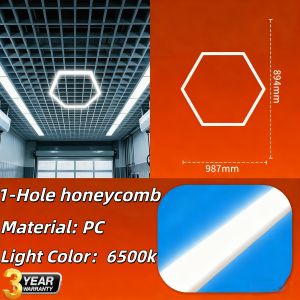 Modern Hexagon Ceiling Light Design for Garage Interior Studio and Car Care Space