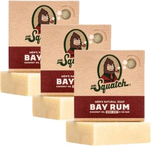 Xà phòng tự nhiên Dr. Squatch cho nam - Xà phòng chế biến lạnh không có hóa chất mạnh - Bay Rum (5 oz 3 gói)