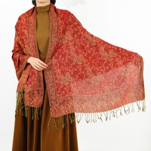 YOCKY Sun Protection Paisley Shawl Ethnic Style Tassels Sunscreen Shawl Elegant Long Cashmere Scarf Travel