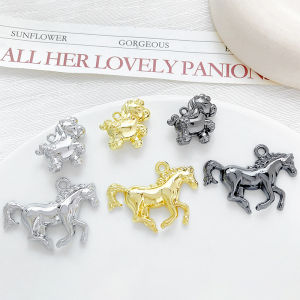 [fenggongshuode] 2Pcs lot Cute Zinc Alloy Double-sided Running Horse Pendant Charms For DIY Handmade Necklace Bracelet Earrings Accessories