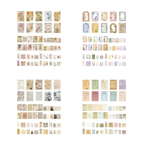 100Sheets Antique Decorative Paper Scrapbooking Decoration Supplies for Journaling Photo Album Invitation Packaging