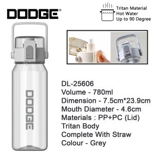 Cille Dodge 780ml Slim Travel Leakproof Tritan BPA-Free Water Bottle c/w Handle