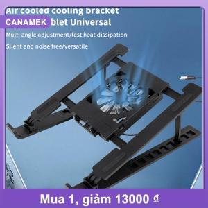 【CANAMEK】 Máy tính xách tay Cooler cơ sở đứng có thể gập lại máy tính xách tay làm mát Pad chủ xách tay máy tính xách tay tản nhiệt khung nâng cao giá với 1 làm mát người hâm mộ