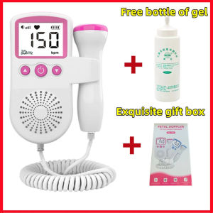 （With Gel）Fetal Doppler Pregnant Portable Fetal Heart Monitor  Handheld Early Baby Ultrasound Heart Rate Monitor