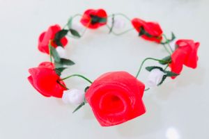 Flower crown merah putih mahkota hiasan kepala spesial DIRGAHAYU HUT RI