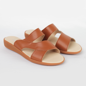ShoeBest Womens " Madison " 010 Brown Flat Sandals Slip-on Ladies Fashion Comfortable Casual Wear
