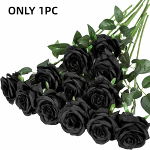 OKDEALS Night Table Centerpieces Red Roses Colorful DIY Floral Arrangment Fake Roses Bouquet with Long Stems Bridal Valentines Day Decor for 1PC Wedding Home Party