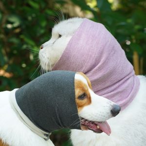 OUTOPEN Anti-Noise Dog Head Cover Breathable Hearing Protection Calming Dog Hood Practical Warm Dog Headband Dog Grooming