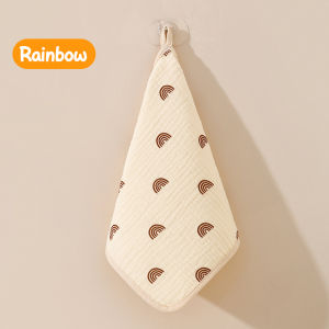 LAKOE Sapu Tangan Bayi Kartun Multifungsi 24.5*24.5cm/4 Lapisan Penyerap Handuk Wajah Newborn Lucu