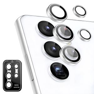 For Samsung Galaxy S25 Ultra S25 Plus Camera Lens Protector + Ultra-thin Transparent Case Aluminum Alloy Metal Tempered Glass Camera film For samsung S24 Ultra S23 Ultra S22 Ultra Full Cover Circle Screen Protection Tempered Glass Camera Cover accessories