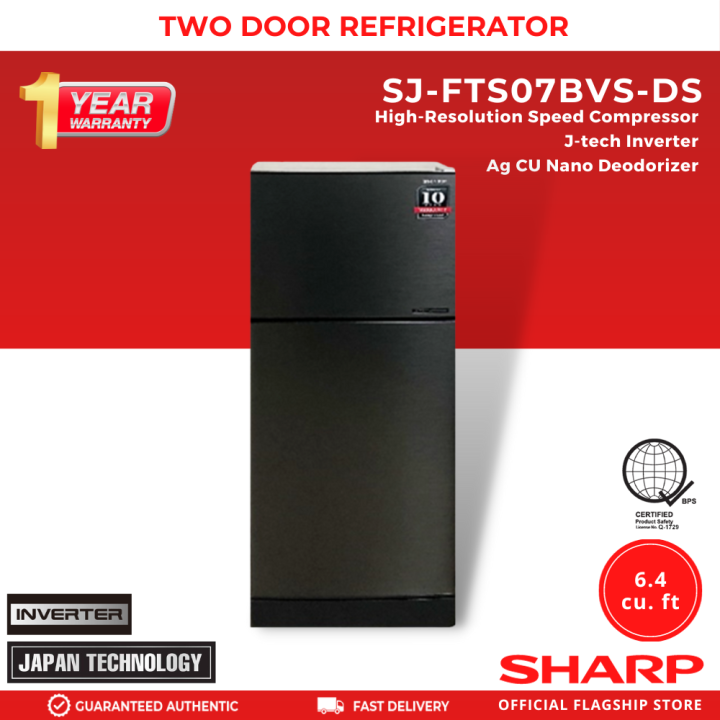 Sharp SJ FTS07BVS DS 6 4 Cu Ft 2 Door No Frost Inverter Refrigerator Lazada PH