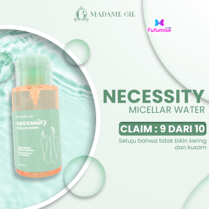 MADAME GIE Necessity Micellar Water - 300ml Pembersih Wajah Make Up Remover Cleansing Water for All Skin Type