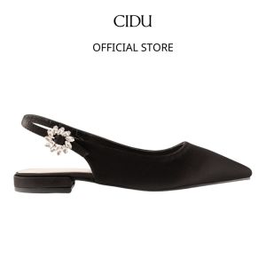 Giày Flats Nữ Đế Bệt Slingback Đính Hoa Êm Ái Thời Trang Cidu Gn09