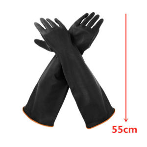 Heavy Duty Rubber Gloves Acid Resistant Long Sleeve Gloves Anti-Slip Chemical Industry Gloves