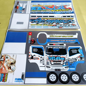 Pola stiker miniatur truk oleng ukuran besar