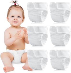 2 Pack Wearable Cotton Cloth Dipper Pants for Baby Girls and BoysAdjustable Cotton Diaper 13 Layers for Baby 0-12 Month