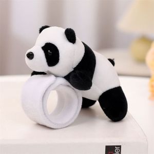 MKEB MALL Siêu mềm Dây đeo cổ tay gấu trúc Trang trí cổ tay Thú nhồi bông Vòng tay bằng vải nhung lông Đồ chơi Quà Tặng Hoạt hình Đồ chơi vòng tròn vỗ tay Quà sinh nhật