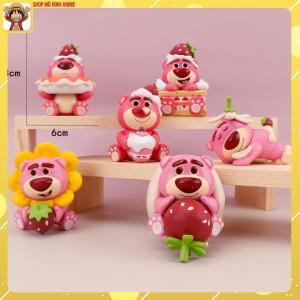 Mô Hình 6 Nhân Vật Gấu Dâu Lotso Đáng Yêu Cute Cao 8cm Decor Trang Trí Phòng Ngủ Quà Tặng Sinh Nhật