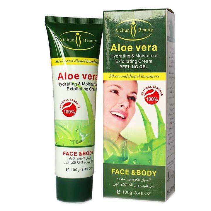 AICHUN BEAUTY Aloe Vera Hydrating Moisturizing Face & Body Exfoliating ...