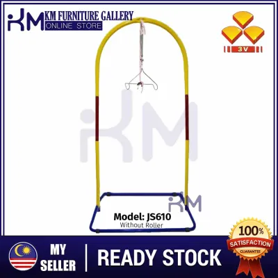 KM Furniture 3V JS610 Epoxy NO Roller Baby Spring Cot/ Baby Swing Cot/ Baby Cradle/ Buaian Baby/ Bayi Sarung Stand