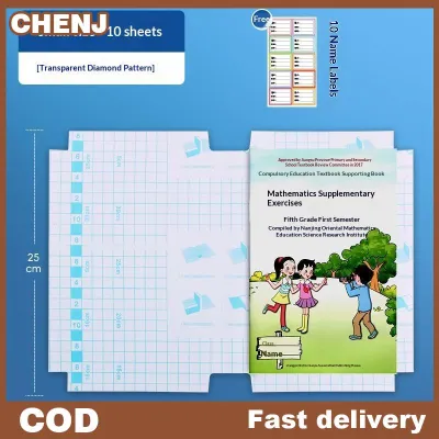 CHENJ 10 30 Sheets Không Thấm Nước Trong Suốt Cuốn Sách Bảo Vệ Bìa Tự Dính Cuốn Sách Bìa Wrapper Trường Học Sinh Sách Giáo Khoa Da Tay Áo