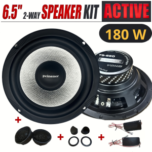 JAYA 2 PCS Pcinener Speaker Pintu Mobil Subwoofer 6.5 Inch 2 Way HiFi 180W TS 650