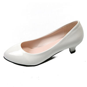 Free Shipping High-Heeled Round-Toe Patent Leather Professional Work Shoes Fashionable High Heels WomenS Shoes Suitable For All Seasons Shallow-Toe Pumps