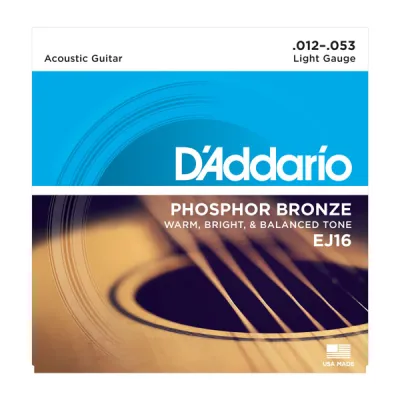 DAddario EJ16 Phosphor Bronze Light Acoustic Guitar Strings