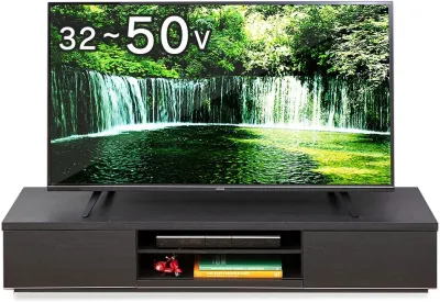 IRIS Ohyama BAB-150 ESCUBO Box Type TV Cabinet TV Console TV Table Width 150cm Black Oat/ White