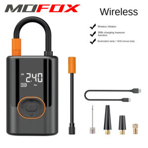 MOFOX Car Wireless Air Pump Portable Tire Inflator Electric Air Compressor Inflator with LCD and Powerbank High Pressure
