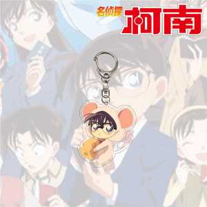 L95 Japanese Anime Detective Conan Pendant Key chain Acrylic Key buckle Animation around Pendant  Bag accessories Gift L