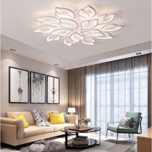 Đèn Mâm Ốp Trần Trang Trí cánh lá ( 5.12.15 cánh )Phòng Khách Phòng Ngủ Đèn Led 3 Chế Độ Sáng Điều Khiển