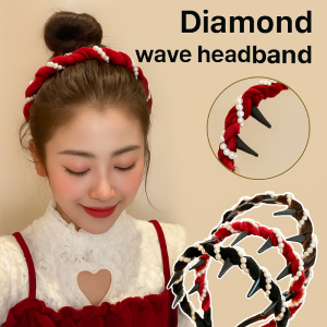Diamond Wave Headband Women Elegant Anti-Slip Hairband Hair Ornament Makeup Washing Face Headband
