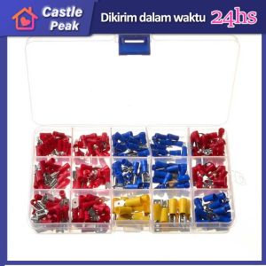 Terminal Insulated Konektor Set 280 480pcs Spade Terminal Konektor Kabel Listrik Insulated Quick Cable Crimp MDD FDFD Skun Sambungan Kabel