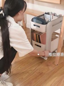 【Healthy Guardian】Schoolbag storage rack movable book storage rack pulley cabinet drawer-type bookshelf