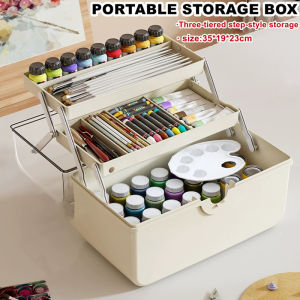 [SG Seller]New 3 Layer Plastic Medicine Box Portable Cosmetic  Box Transparent Box Container Hardware Toolbox