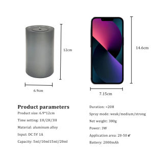 FLOWEROMA Smart Touch Aroma Diffuser Rechargeable Essential Oil Nebulizer Aluminum Alloy Portable Fragrance Scent Diffuser For Car Home Office