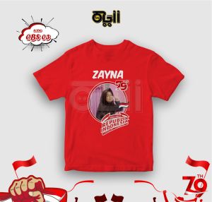 KAOS ANAK HUT RI BEBAS CUSTOM FOTO DAN NAMA