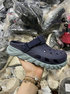 Dép sục nhựa cross duet max II clog nam nữ kháng khuẩn đi mưa chuẩn xịn tặng 10 sticker màu navy