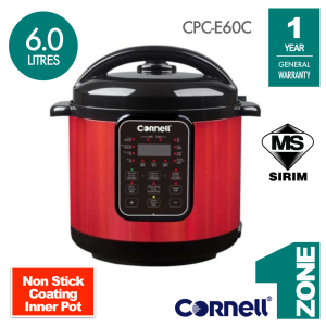 Cornell 6L Electric Pressure Cooker 1000w Periuk Tekanan - Model: CPC-E60C