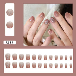 24Pcs Fresh Lovely Fashion Fake Nail Patch Wearable Nails Stickers Waterproof Kuku Palsu Fesyen Hari Raya Ramadan Cantik Stiker Kuku Warna Warni Terus Pakai Tahan Air Pakai Lama Pelekat Kuku Nail Sticker Perkahwinan Jamuan Gadis Teman wanita isteri 穿戴式假指甲