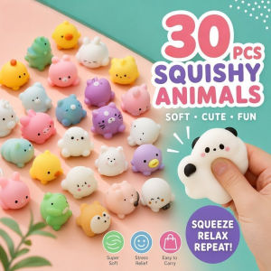 Mochi Squishy Animal Squeeze Toy TPR Stretchy Sticky Fidget Stress Relief Kids Party Gift Set
