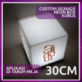 Neon Box Kubus 30cm Hiasan Meja Custom Gambar. 