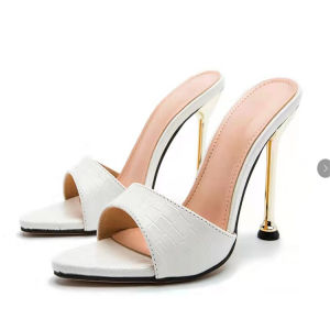 [Free Shipping] Snake Print Open-Toe Pointed-Toe High-Heeled Sandals For Women Fashionable Stiletto Heels